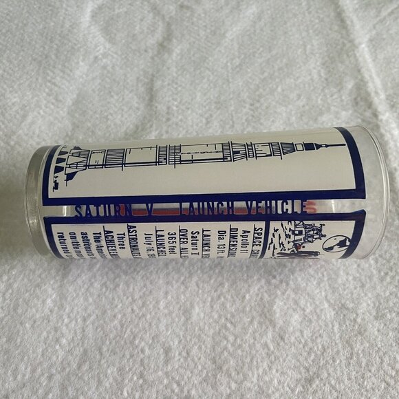 Apollo 11 Milestones in Space Saturn V Launch Vehicle Glass Tumbler NASA Barware - Picture 8 of 12